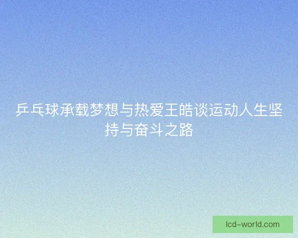 乒乓球承载梦想与热爱王皓谈运动人生坚持与奋斗之路